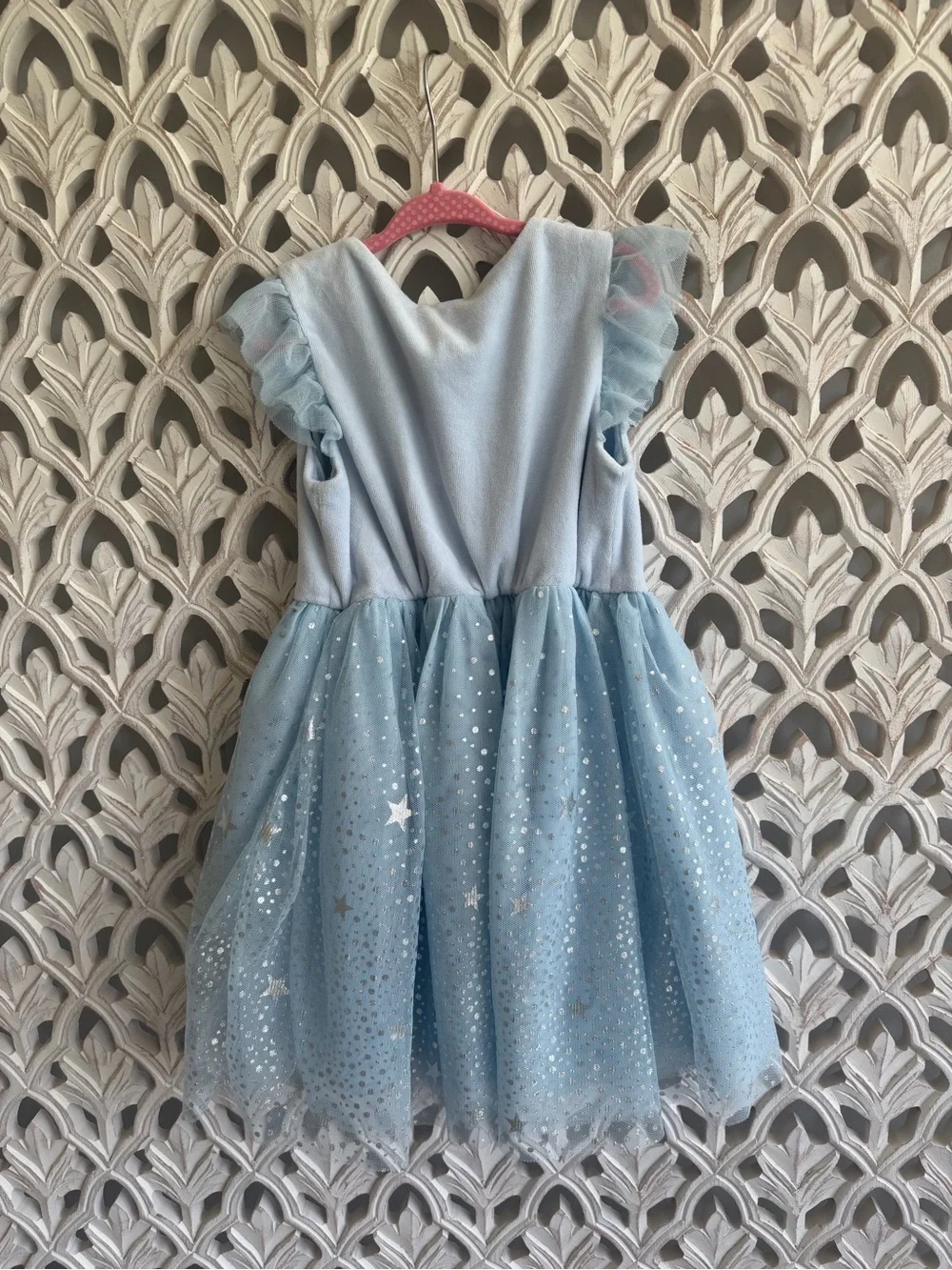Blue Velvet Fairy Tale Dress | Sparkly Tulle & Flutter Sleeves, size 6